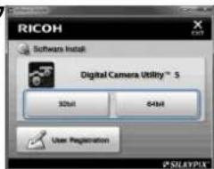 RICOH Software Install Digital Camera Utility® 5 320M 640M User Registration SILAYPIX