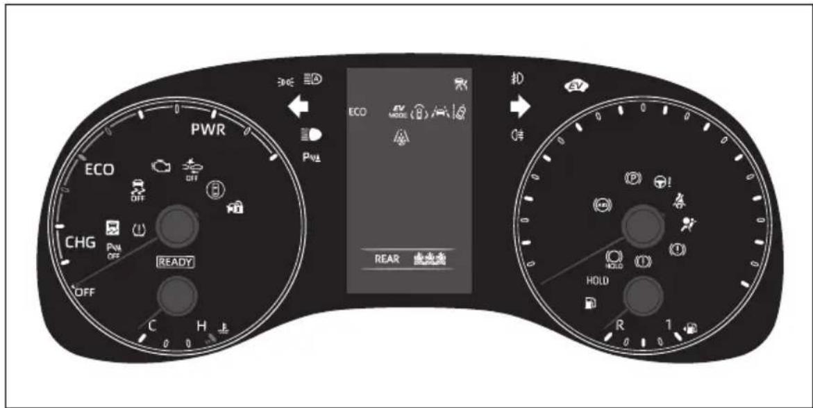 PWR ECO CHG READY OFF C H ECO MODE REAR HOLD R 1