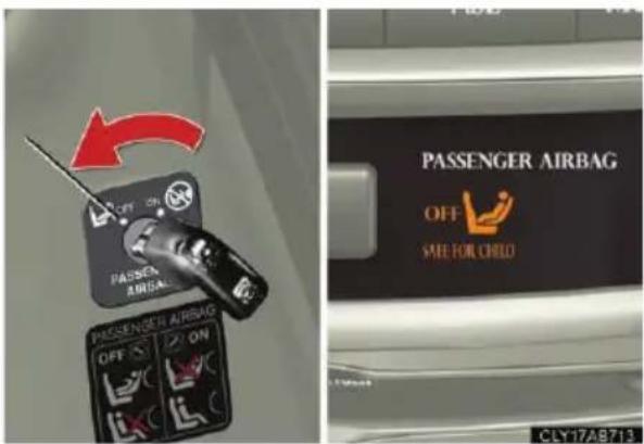 PASSENGER AIRBAG OFF SHEL FOR CHILD OFF ON PASSENGER AIRBAG OFF SHEL FOR CHILD CLY-17AB713