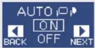 AUTO ON ON OFF BACK NEXT