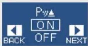 P ON OFF BACK NEXT