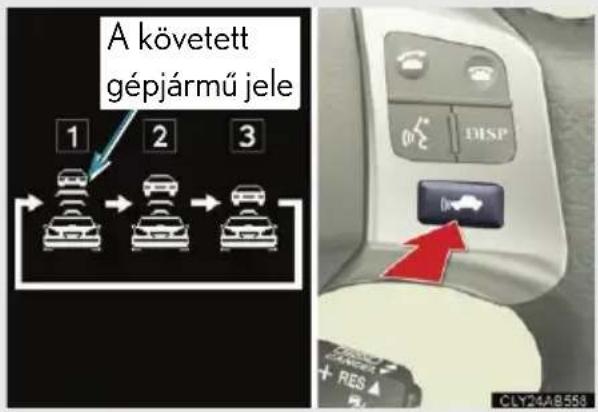 A követett gépjármű jele 1 2 3 DISP CLY24AB558