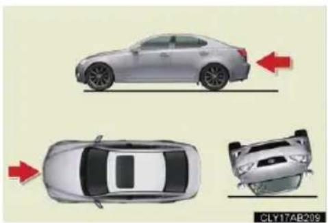 LEXUS IS 220d (2011) - Ütközéstípusok, melyek nem feltétlenül oldják ki az SRS-légzsákokat (oldal- és függönylégzsákok) - 2