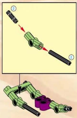 Diagram illustrating a robotic arm assembly with labeled parts and directional arrows indicating motion or force.