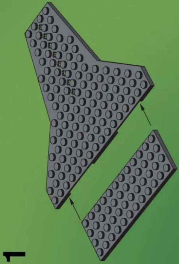 Diagram showing a 3D mechanical component with labeled parts and directional arrows indicating flow or movement.