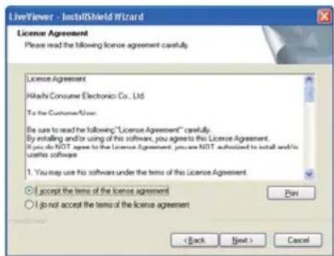 HITACHI CP-WX3011NEF - "LiveViewer" installeren (vervolg) - 1