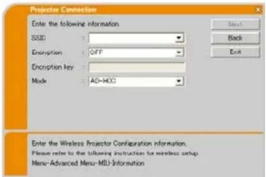 HITACHI CP-X417WF - Directe verbinding tussen de projector en de PC (ad-hoc modus) - 2