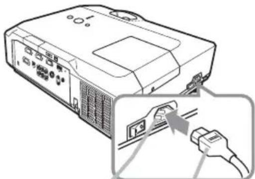HITACHI CP-X417WF - De stroomtoevoer aansluiten - 1
