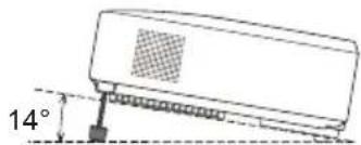 HITACHI ED-X40ZEP - De neiging van de projector instellen - 1