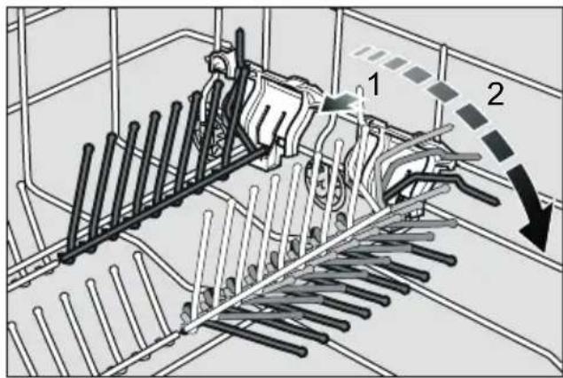 Technical diagram showing mechanical assembly with labeled components and directional arrows