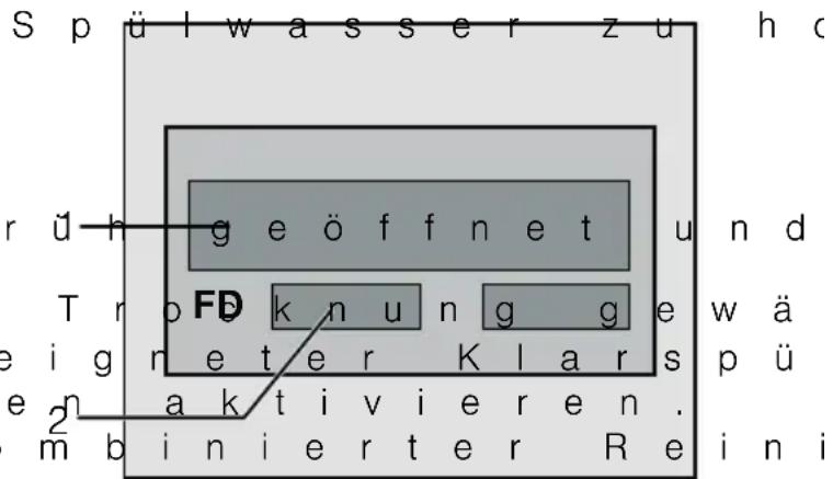 Spülwasserzuhc rühgeöffnetund TropfDknunggewä eigneterKlarspü enaktivieren. mbinierterReini