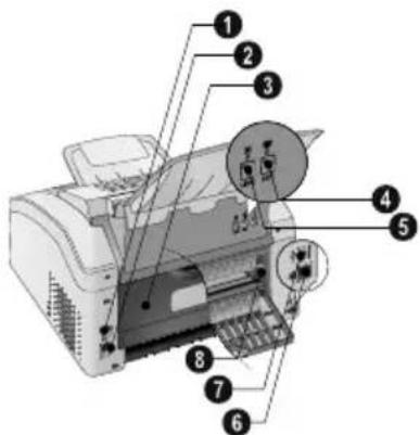 XEROX LF8190 - Aansluitingen aan de achterzijde - 1
