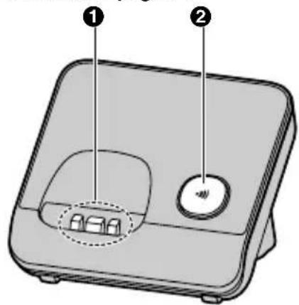 Diagram of a device with labeled parts, showing two numbered components and a circular button.