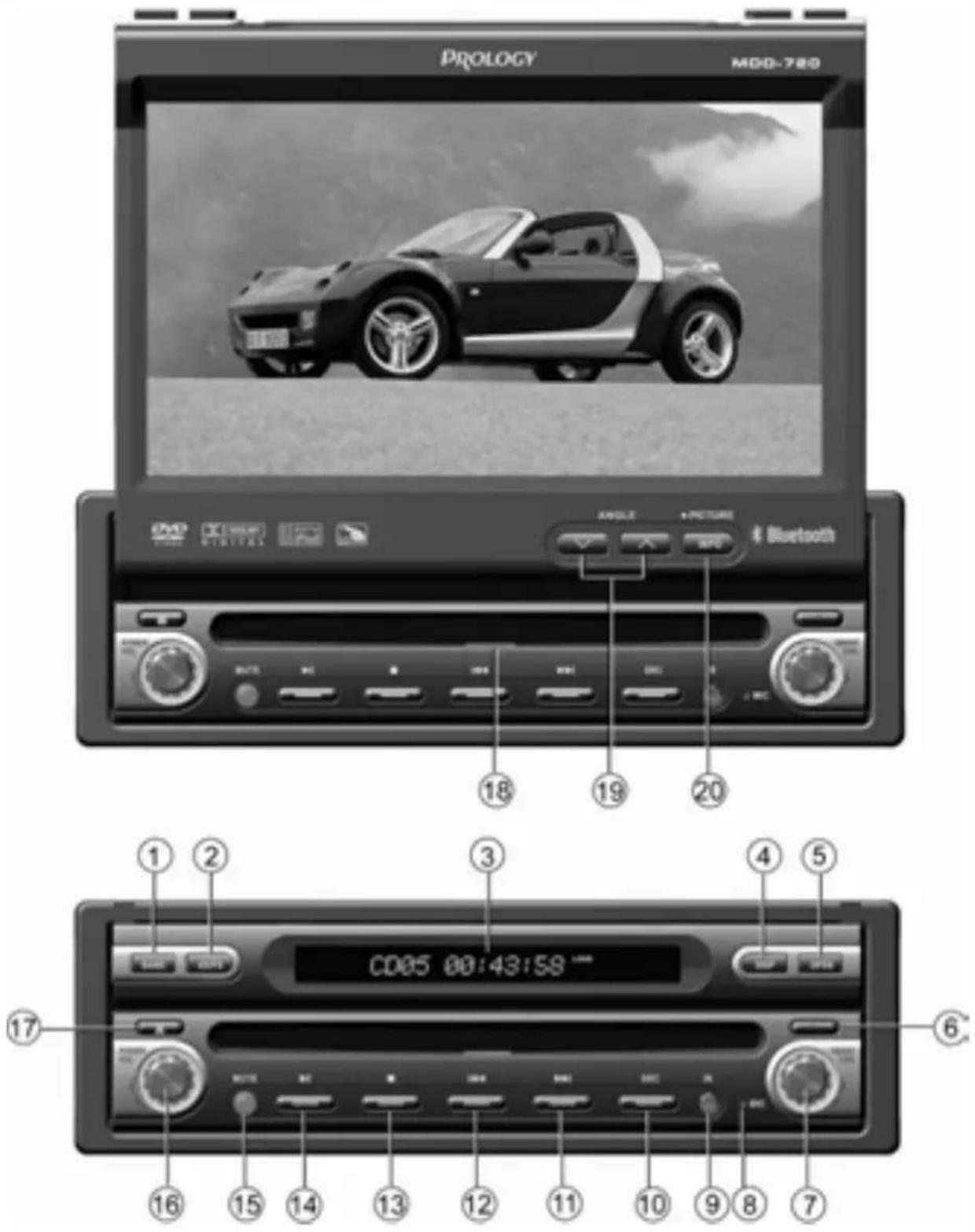 Prology MDD-720 - Элементы управления на передней панели - 1