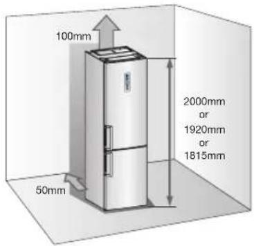 595mm не менее 50 mm 130° 900mm 560mm не менее 50 mm 1050mm Глубина с открытыми дверцами