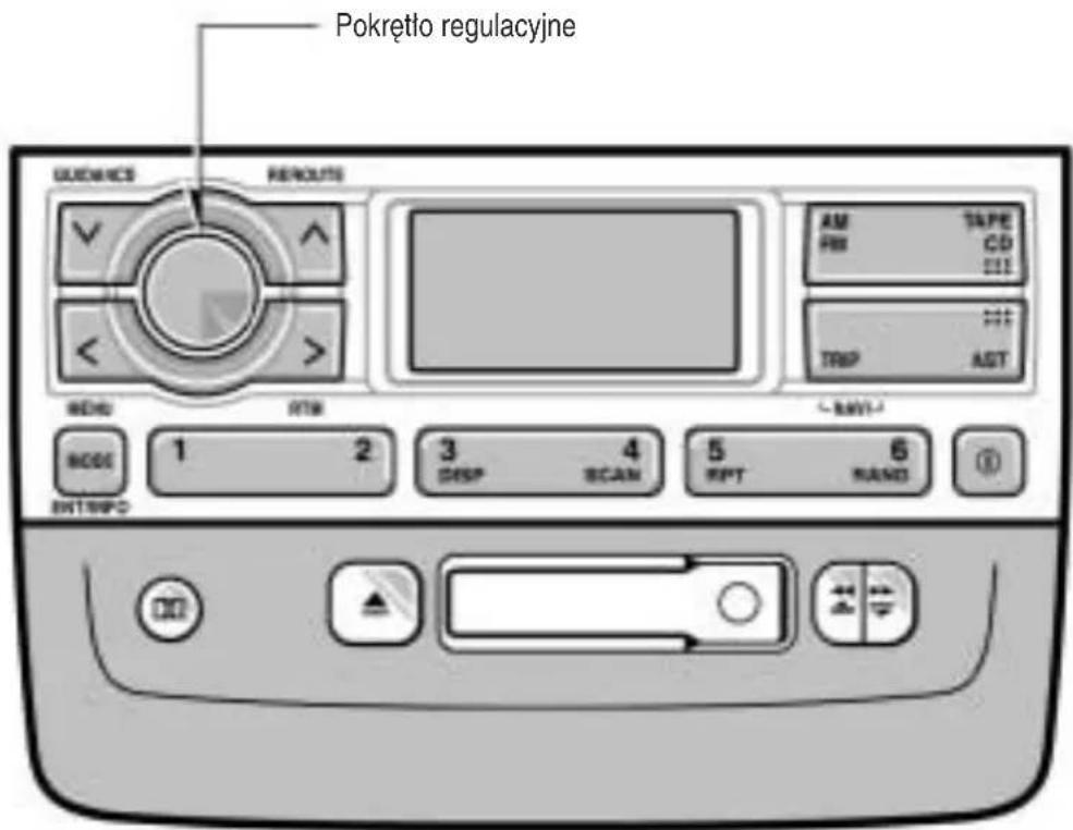 Pokrętło regulacyjne GUDOMICS REGOUTS AM TAPE FB CD EEI TRIP AST REGO RTM 1 2 3 4 5 6 EXP SCAN RPT RAND ENTMFO
