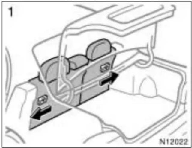 TOYOTA Avensis (2001) - – Zabezpieczenie dostępu do bagażnika (sedan) - 1