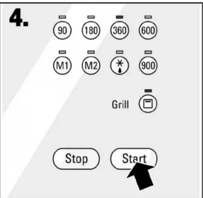 4. 90 180 360 600 M1 M2 * 900 Grill Stop Start