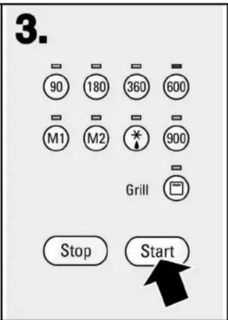 3. 90 180 360 600 M1 M2 * 900 Grill Stop Start