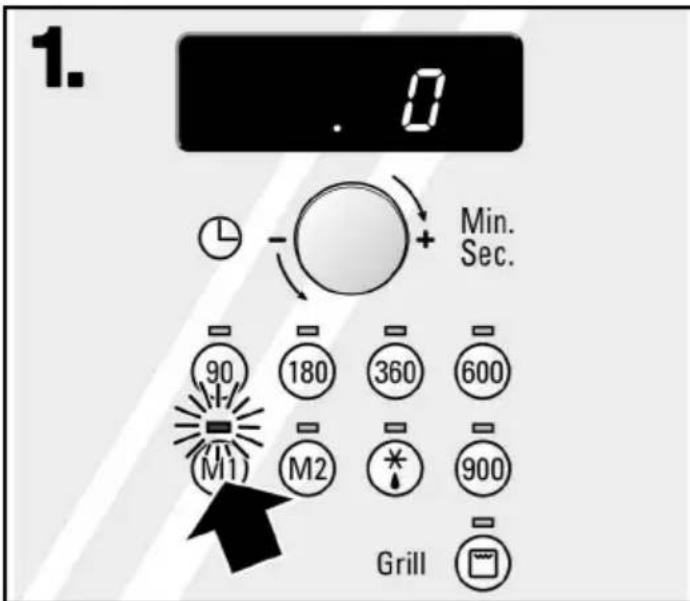 1. 0 Min. Sec. 90 180 360 600 M1 M2 * 900 Grill