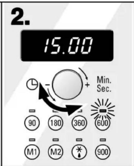 2. 15.00 Min. Sec. 90 180 360 600 M1 M2 * 900