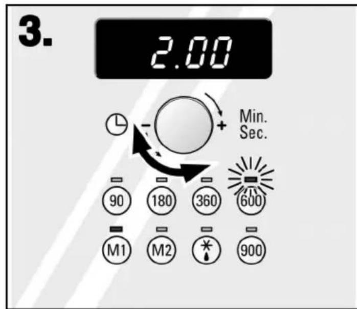 3. 2.00 Min. Sec. 90 180 360 600 M1 M2 * 900