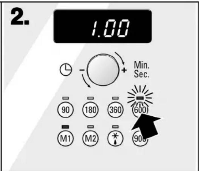 2. 1.00 Min. Sec. 90 180 360 (600) M1 M2 * 900