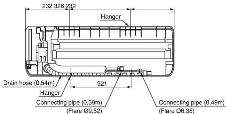 232 326 232 Hanger Drain hose (0,54m) 321 Hanger Connecting pipe (0,39m) (Flare Ø9,52) Connecting pipe (0,49m) (Flare Ø6,35)