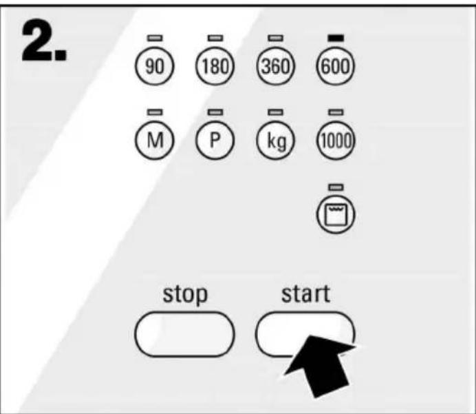 2. 90 180 360 600 M P kg 1000 stop start