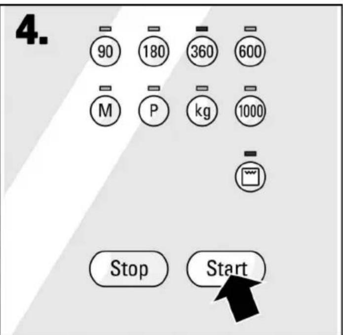 4. 90 180 360 600 M P kg 1000 Stop Start