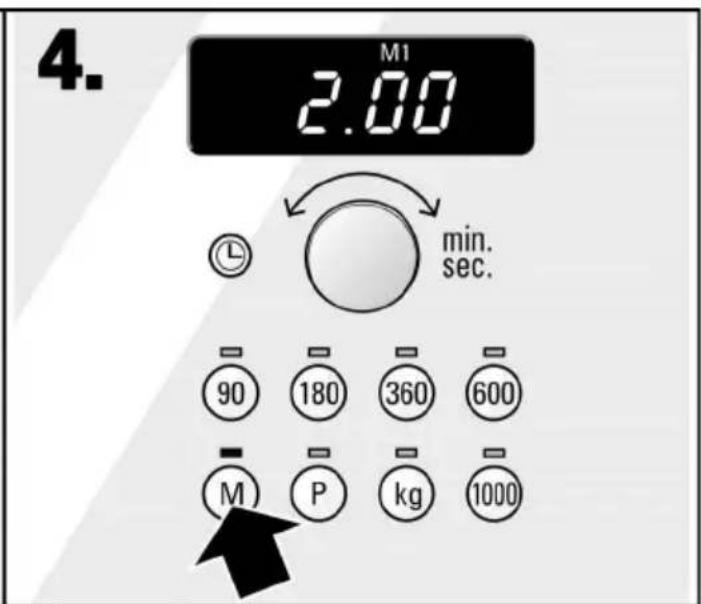 4. M1 2.00 min. sec. 90 180 360 600 M P kg 1000