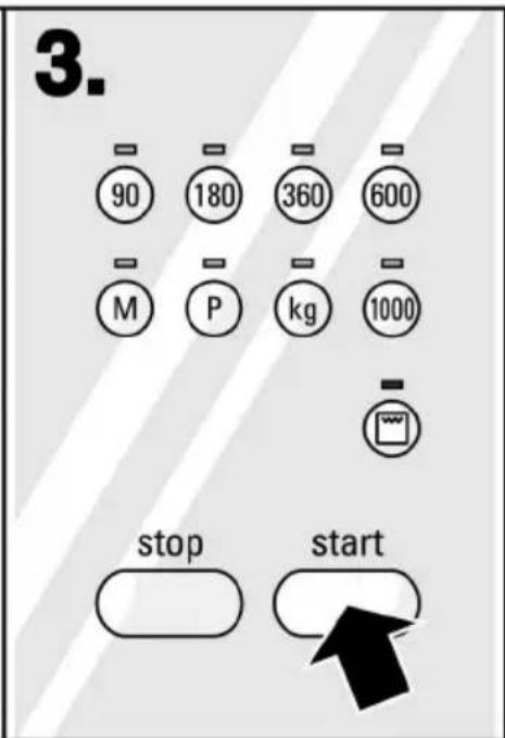 3. 90 180 360 600 M P kg 1000 stop start