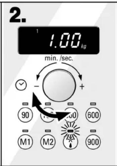 2. 1.00 kg min./det. + - - 90 500 600 - M1 M2 900