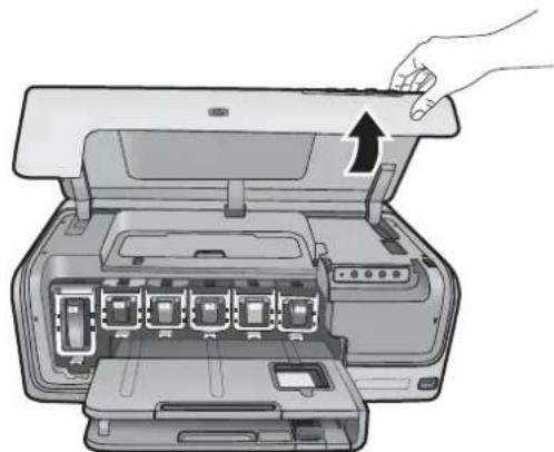 HP Photosmart D6160 - Inserting or replacing the ink cartridges - 1