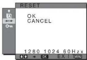 RESET OK ANULUJ 1280 1024 60 Hz x OK EXIT Nowy