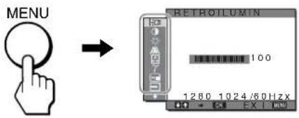 MENÚ RETROILUMINACIÓN 100 1280 1024/60Hz