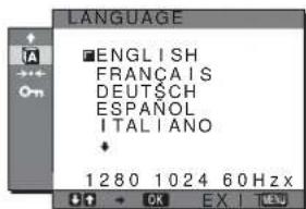 JĘZYK ■POLSKI FRANÇAIS DEUTSCH ESPAÑOL ITALIANO 1280 1024 60Hz x