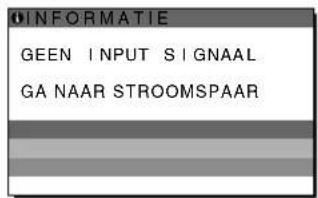 INFORMATIE GEEN INPUT SIGNAAL GA NAAR STROOMSPAAR