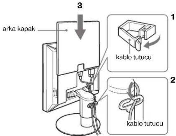 3 arka kapak 1 kablo tutucu 2 kablo tutucu
