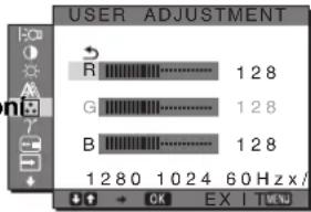 UŽIVATELSKÉ NASTAVENÍ R 128 G 128 B 128 1280 1024 60 Hz/ EX I TCU