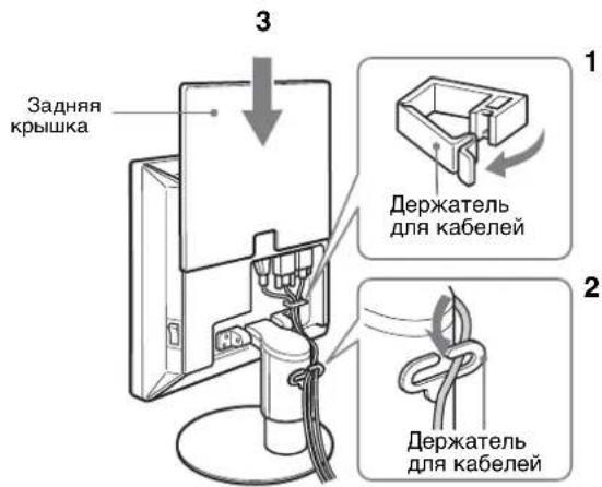 Задняя крышка 3 1 Держатель для кабелей 2 Держатель для кабелей