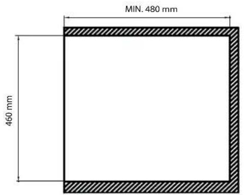 MIN. 480 mm 460 mm