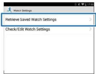 Watch Settings. Retrieve Saved Watch Settings. Check/Edit Watch Settings.