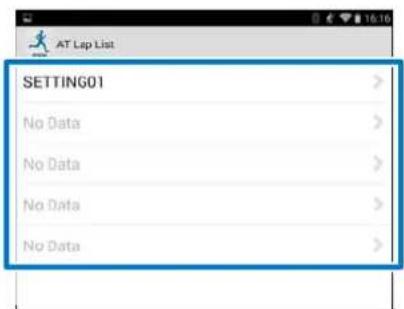 AT Lap List SETTING01 No Data No Data No Data No Data