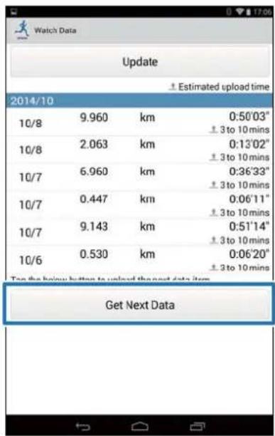 Watch Data Update ± Estimated upload time 2014/10 10/8 9.960 km 0:50'03" ± 3 to 10 mins 10/8 2.063 km 0:13'02" ± 3 to 10 mins 10/7 6.960 km 0:36'33" ± 3 to 10 mins 10/7 0.447 km 0:06'11" ± 3 to 10 mins 10/7 9.143 km 0:51'14" ± 3 to 10 mins 10/6 0.530 km 0:06'20" ± 3 to 10 mins Top the below button t…