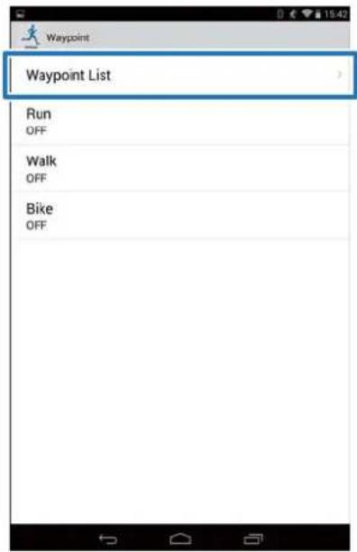 Waypoint Waypoint List Run OFF Walk OFF Bike OFF