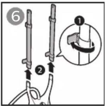 Diagram illustrating a mechanical or electrical device with labeled parts and an inset showing a hand holding a device.