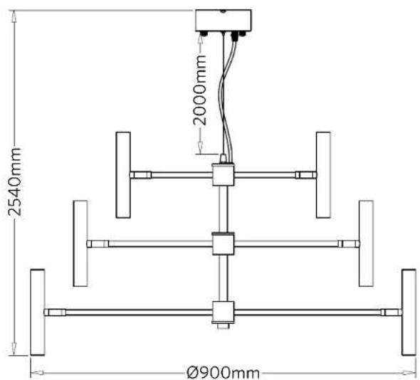 2540mm 2000mm Ø900mm