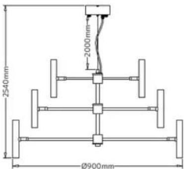 2540 mm 2000 mm Ø900 mm