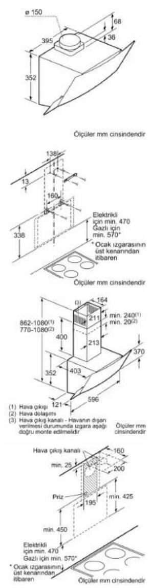 Profilo DVE6G560 - Duvar Tipi Davlumbaz, 60 cm, Siyah Cam Yüzey DVE6G560 - 1